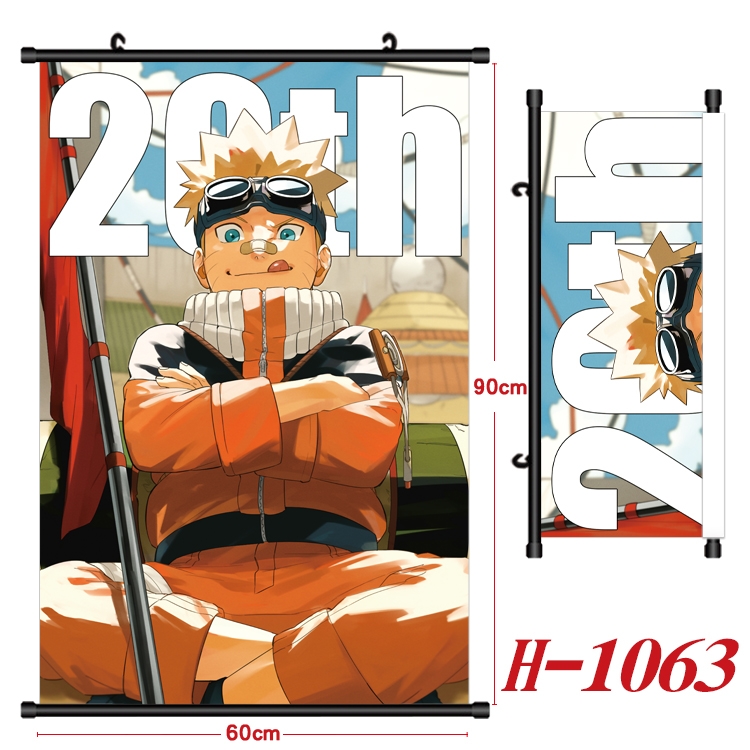 Naruto  Anime Black Plastic Rod Canvas Painting 60X90CM H1063