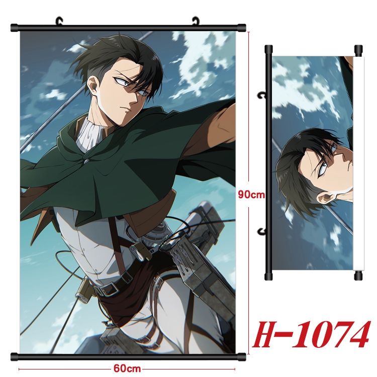 Shingeki no Kyojin  Anime Black Plastic Rod Canvas Painting 60X90CM H1074