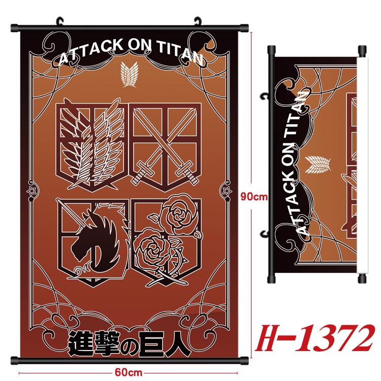 Shingeki no Kyojin  Anime Black Plastic Rod Canvas Painting 60X90CM H1372