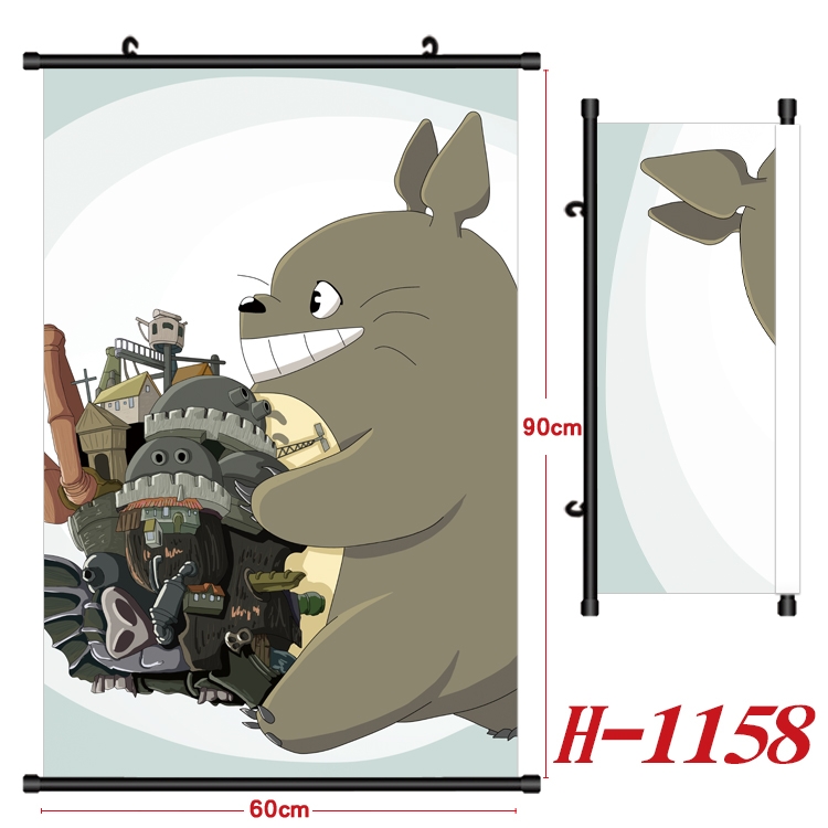TOTORO Anime Black Plastic Rod Canvas Painting 60X90CM H1158