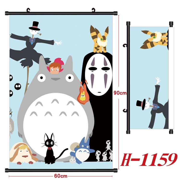 TOTORO Anime Black Plastic Rod Canvas Painting 60X90CM  H1159