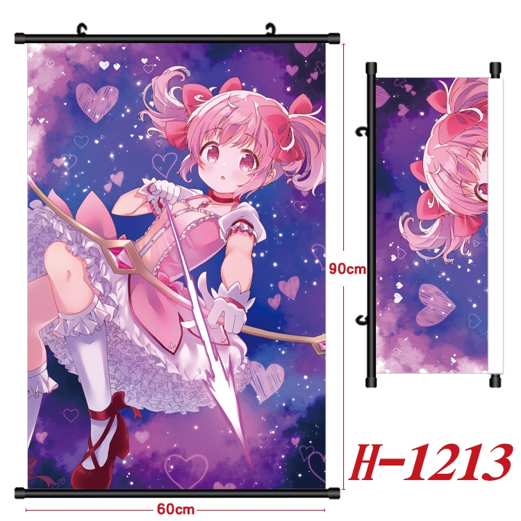 Magical Girl Madoka of the Magus  Anime Black Plastic Rod Canvas Painting 60X90CM  H1213