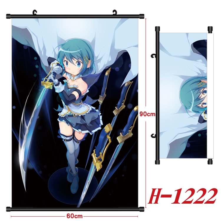 Magical Girl Madoka of the Magus  Anime Black Plastic Rod Canvas Painting 60X90CM H1222