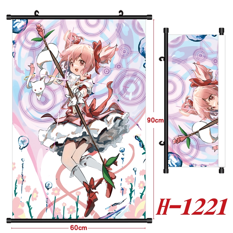 Magical Girl Madoka of the Magus  Anime Black Plastic Rod Canvas Painting 60X90CM H1221