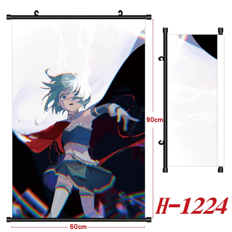 Magical Girl Madoka of the Magus  Anime Black Plastic Rod Canvas Painting 60X90CM  H1224