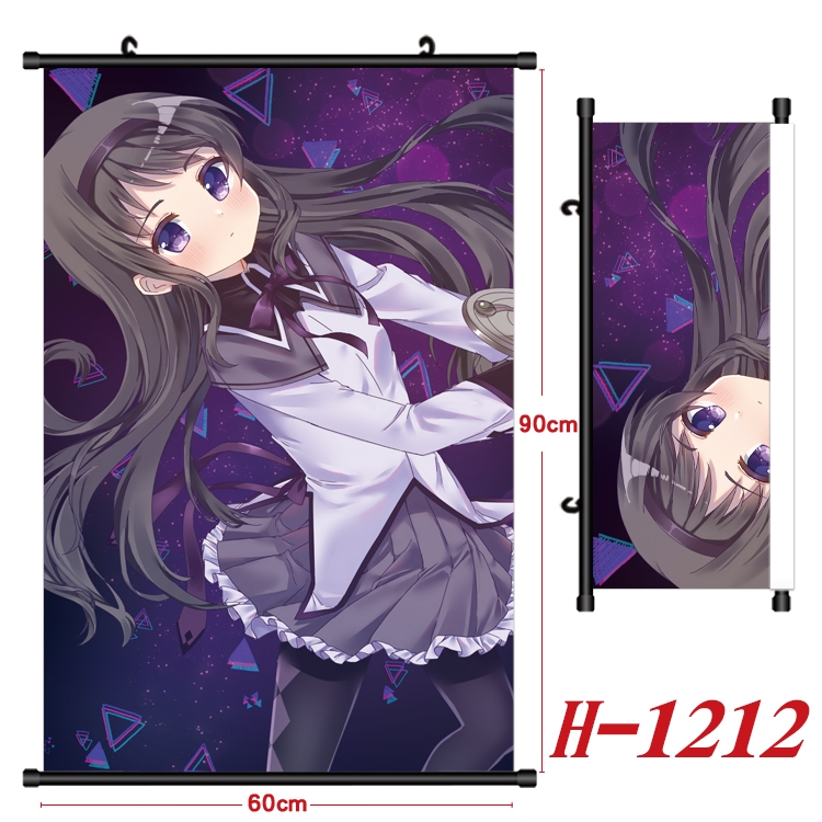 Magical Girl Madoka of the Magus  Anime Black Plastic Rod Canvas Painting 60X90CM  H1212