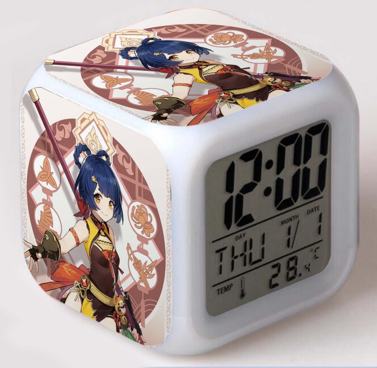 Genshin Impact  Colorful mood color changing boxed alarm clock
