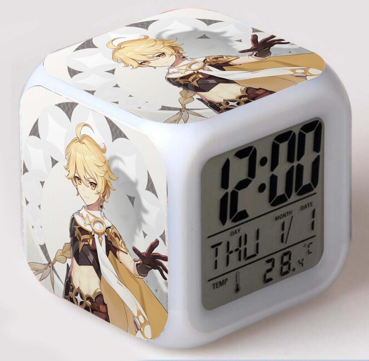 Genshin Impact  Colorful mood color changing boxed alarm clock