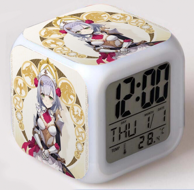 Genshin Impact  Colorful mood color changing boxed alarm clock