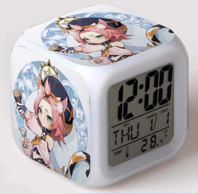 Genshin Impact  Colorful mood color changing boxed alarm clock