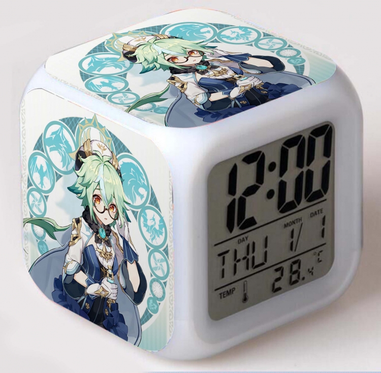 Genshin Impact  Colorful mood color changing boxed alarm clock
