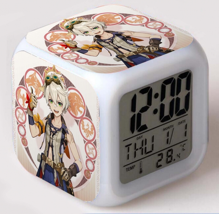Genshin Impact  Colorful mood color changing boxed alarm clock