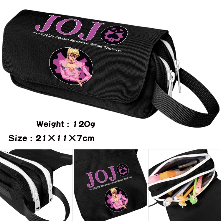 JoJos Bizarre Adventure Anime Multifunctional Waterproof Canvas Portable Pencil Bag Cosmetic Bag 20x11x7cm
