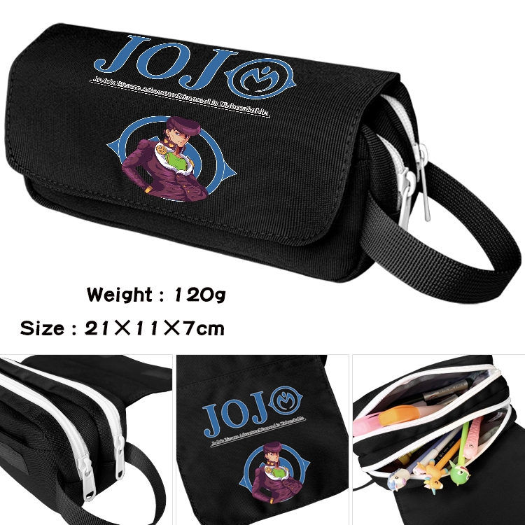 JoJos Bizarre Adventure Anime Multifunctional Waterproof Canvas Portable Pencil Bag Cosmetic Bag 20x11x7cm