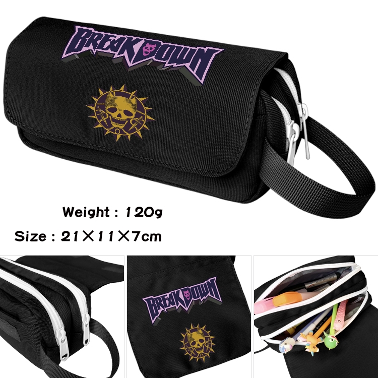 JoJos Bizarre Adventure Anime Multifunctional Waterproof Canvas Portable Pencil Bag Cosmetic Bag 20x11x7cm