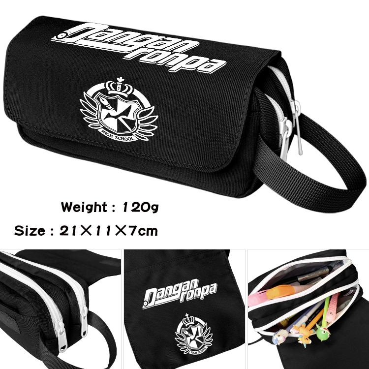  Dangan-Ronpa Anime Multifunctional Waterproof Canvas Portable Pencil Bag Cosmetic Bag 20x11x7cm