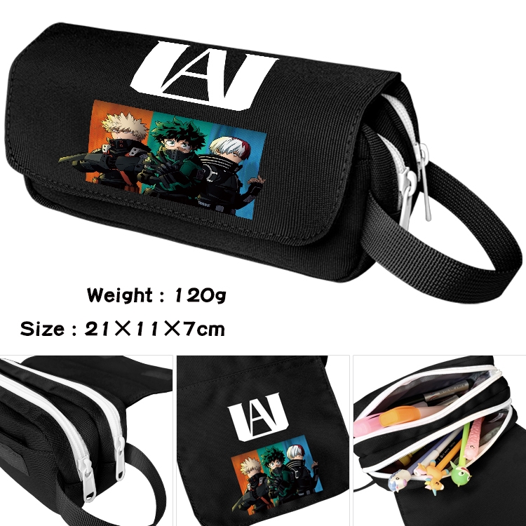 My Hero Academia Anime Multifunctional Waterproof Canvas Portable Pencil Bag Cosmetic Bag 20x11x7cm