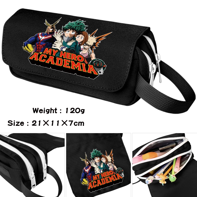 My Hero Academia Anime Multifunctional Waterproof Canvas Portable Pencil Bag Cosmetic Bag 20x11x7cm