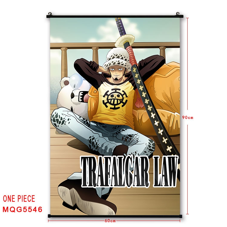 One Piece black Plastic rod Cloth painting Wall Scroll 60X90CM  MQG-5546