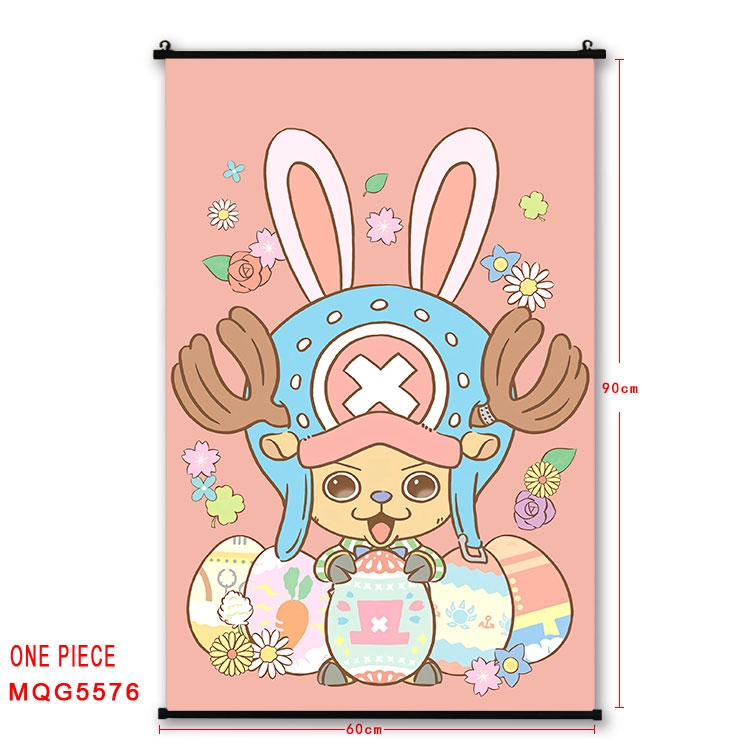 One Piece black Plastic rod Cloth painting Wall Scroll 60X90CM MQG-5576