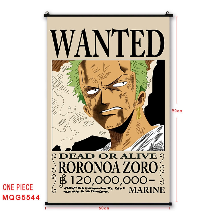 One Piece black Plastic rod Cloth painting Wall Scroll 60X90CM MQG-5544