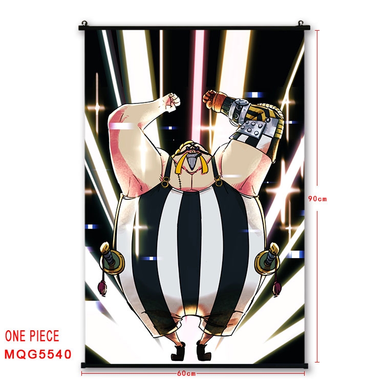 One Piece black Plastic rod Cloth painting Wall Scroll 60X90CM MQG-5540