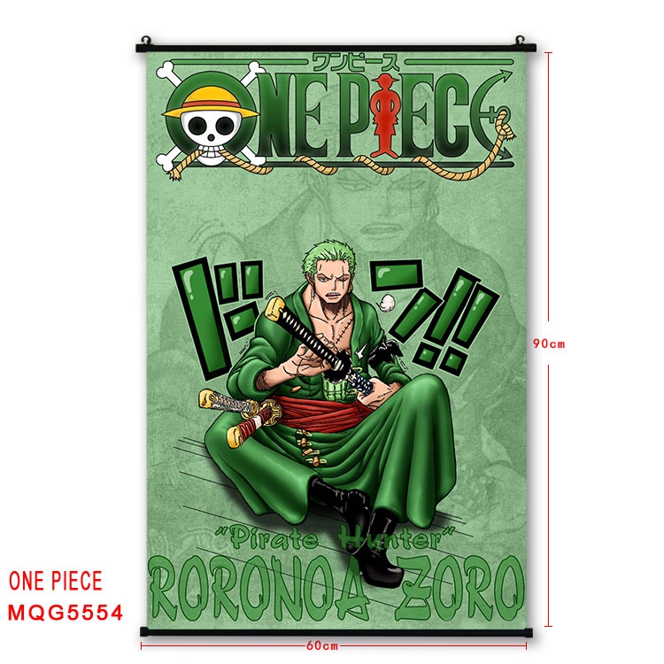 One Piece black Plastic rod Cloth painting Wall Scroll 60X90CM MQG-5554