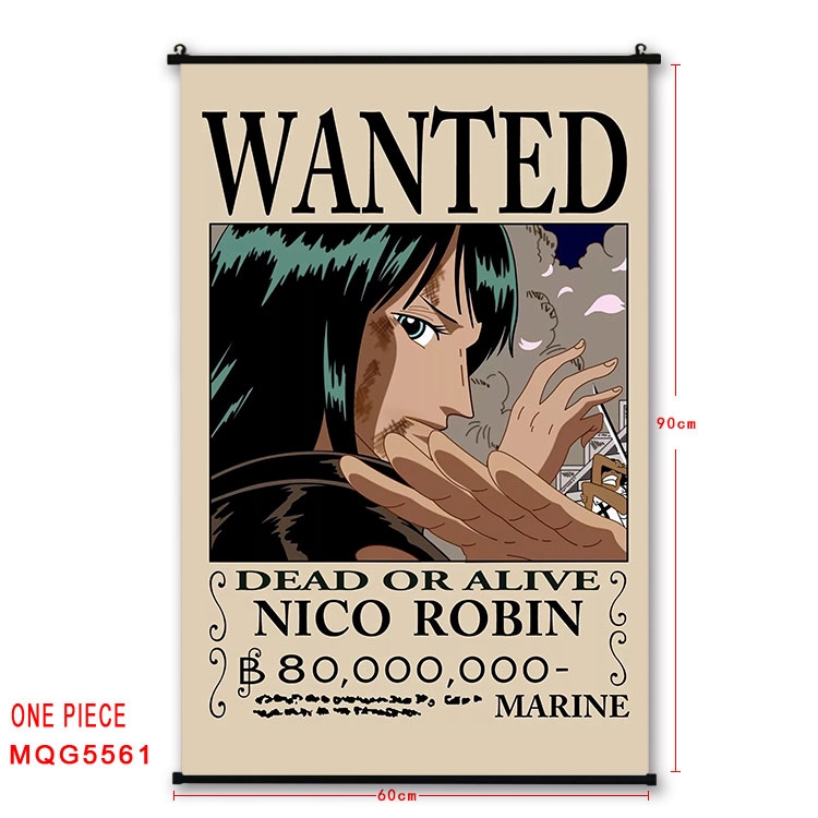 One Piece black Plastic rod Cloth painting Wall Scroll 60X90CM MQG-5561