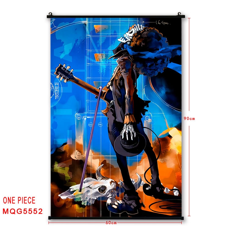 One Piece black Plastic rod Cloth painting Wall Scroll 60X90CM  MQG-5552