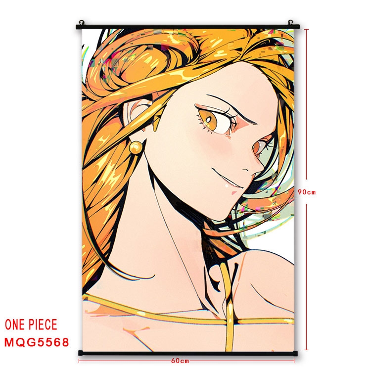One Piece black Plastic rod Cloth painting Wall Scroll 60X90CM MQG-5568