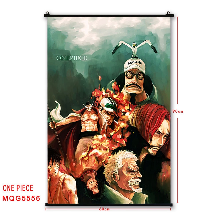 One Piece black Plastic rod Cloth painting Wall Scroll 60X90CM MQG-5556