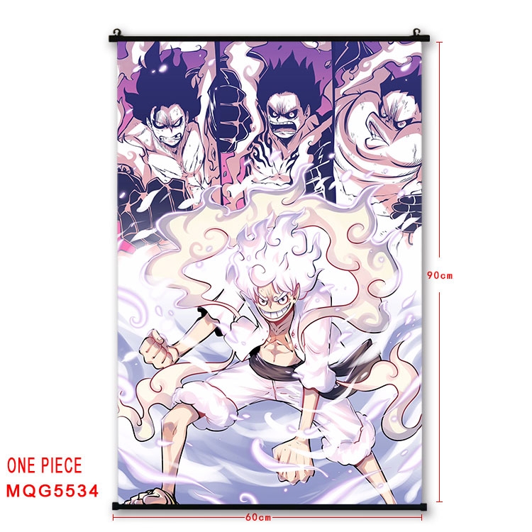 One Piece black Plastic rod Cloth painting Wall Scroll 60X90CM  MQG-5534
