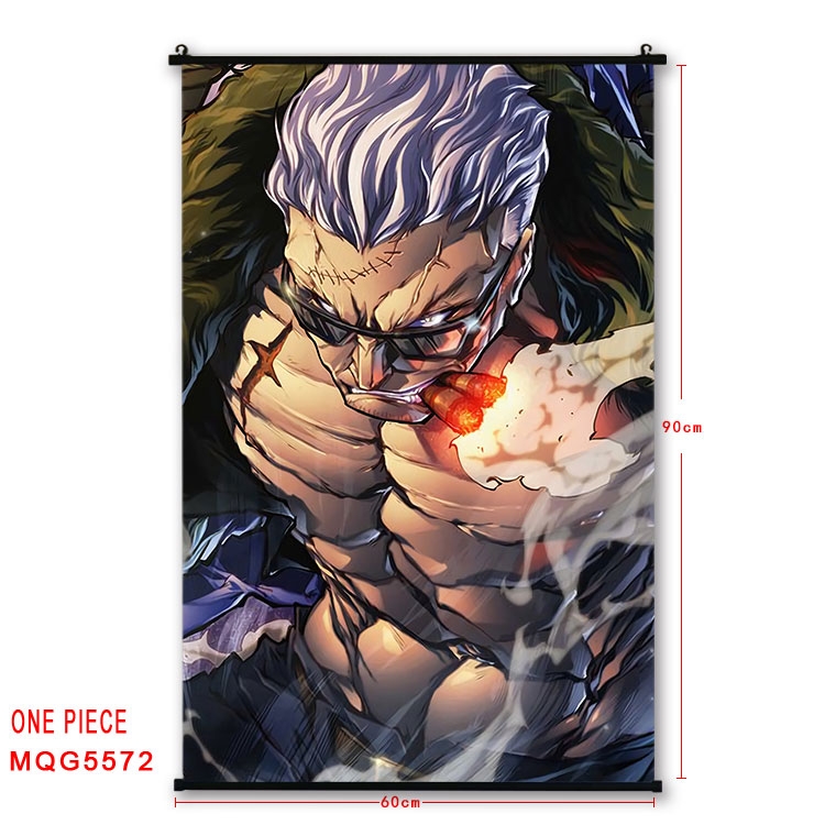 One Piece black Plastic rod Cloth painting Wall Scroll 60X90CM MQG-5572