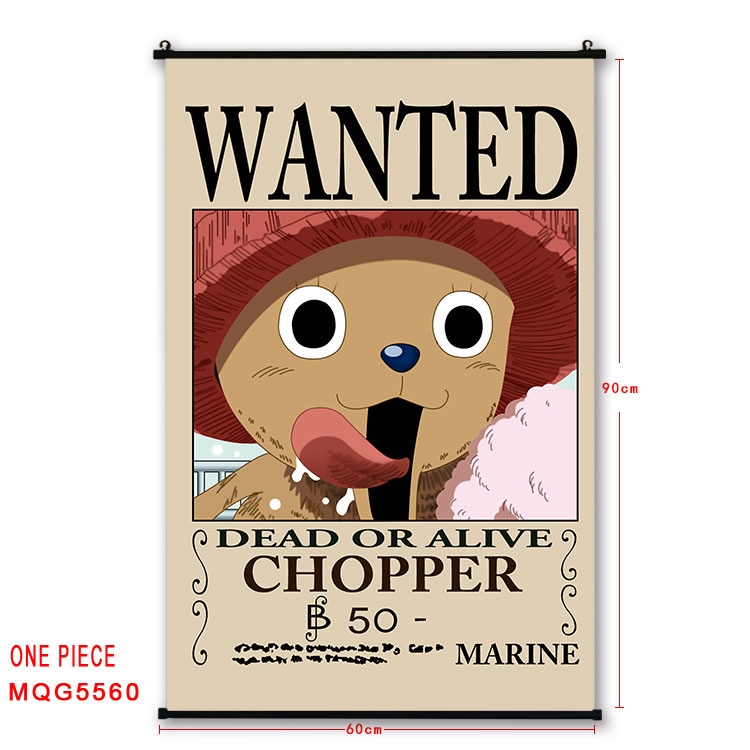 One Piece black Plastic rod Cloth painting Wall Scroll 60X90CM MQG-5560