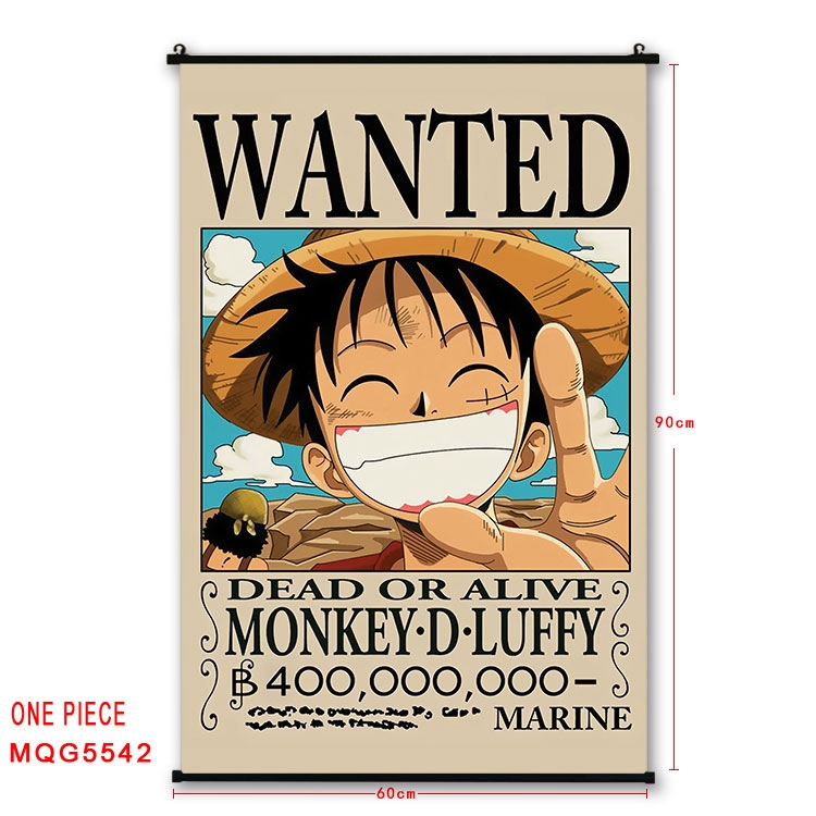 One Piece black Plastic rod Cloth painting Wall Scroll 60X90CM  MQG-5542