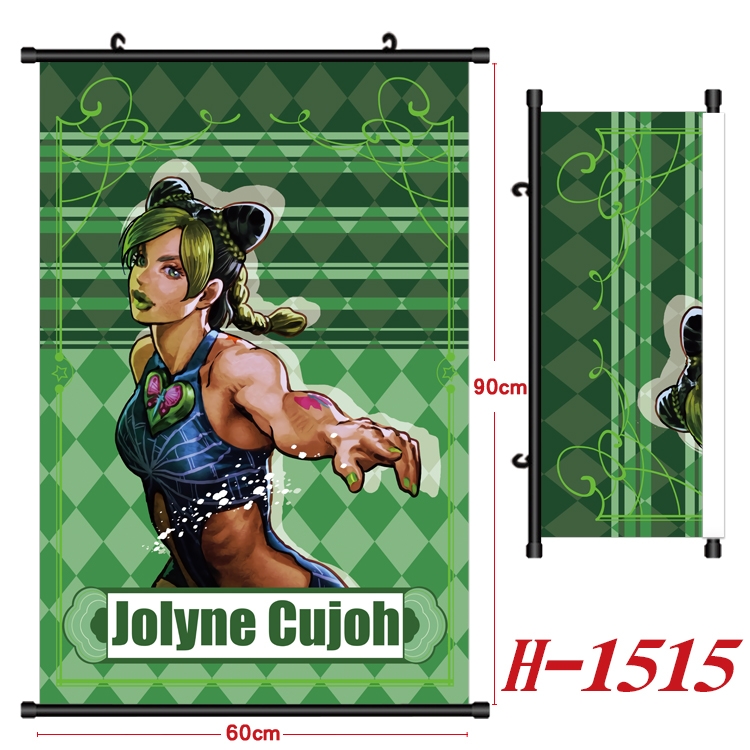 JoJos Bizarre Adventure Anime Black Plastic Rod Canvas Painting 60X90CM H-1515