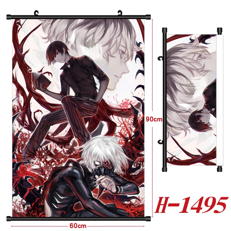 Tokyo Ghoul Anime Black Plastic Rod Canvas Painting 60X90CM H-1495