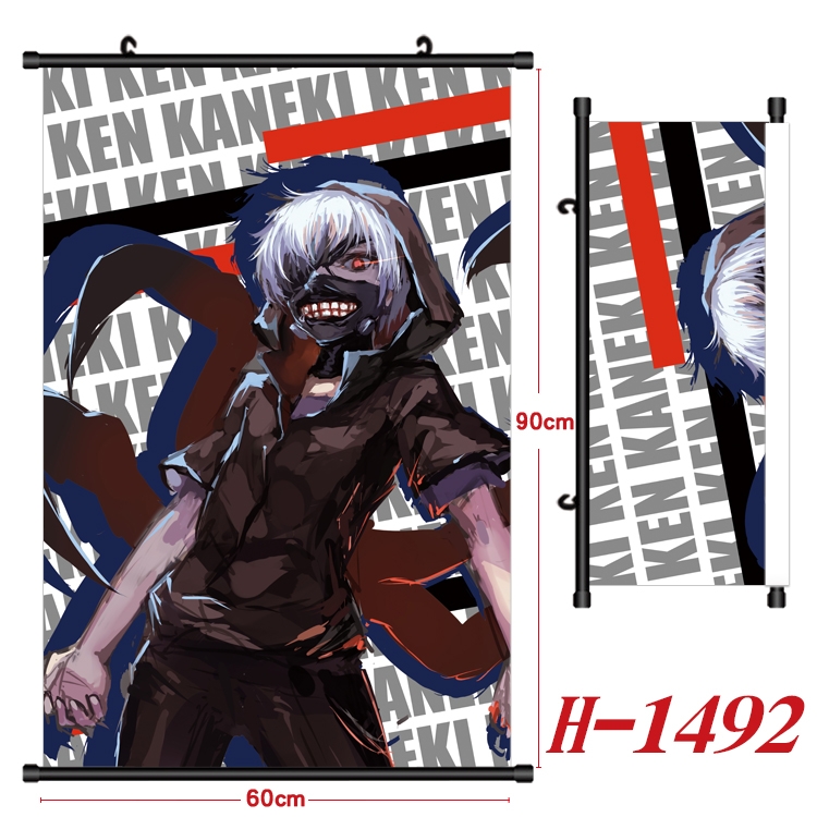 Tokyo Ghoul Anime Black Plastic Rod Canvas Painting 60X90CM H-1492