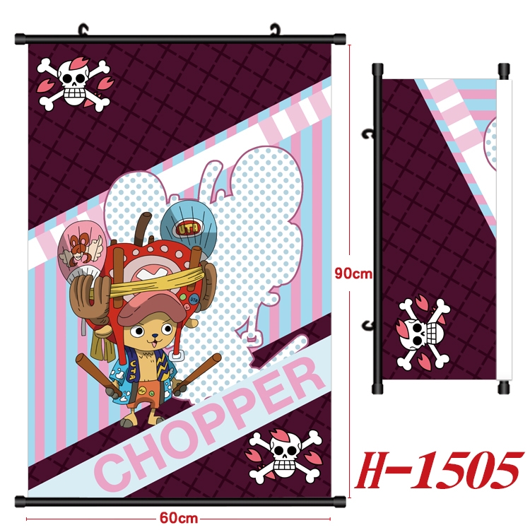 One Piece Anime Black Plastic Rod Canvas Painting 60X90CM H-1505