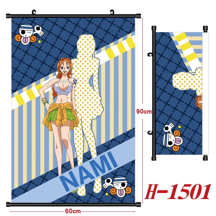 One Piece Anime Black Plastic Rod Canvas Painting 60X90CM H-1501