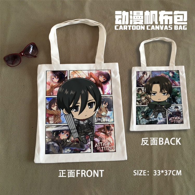 Shingeki no Kyojin Anime Canvas Bag Shoulder Shopping Bag 33x37cm