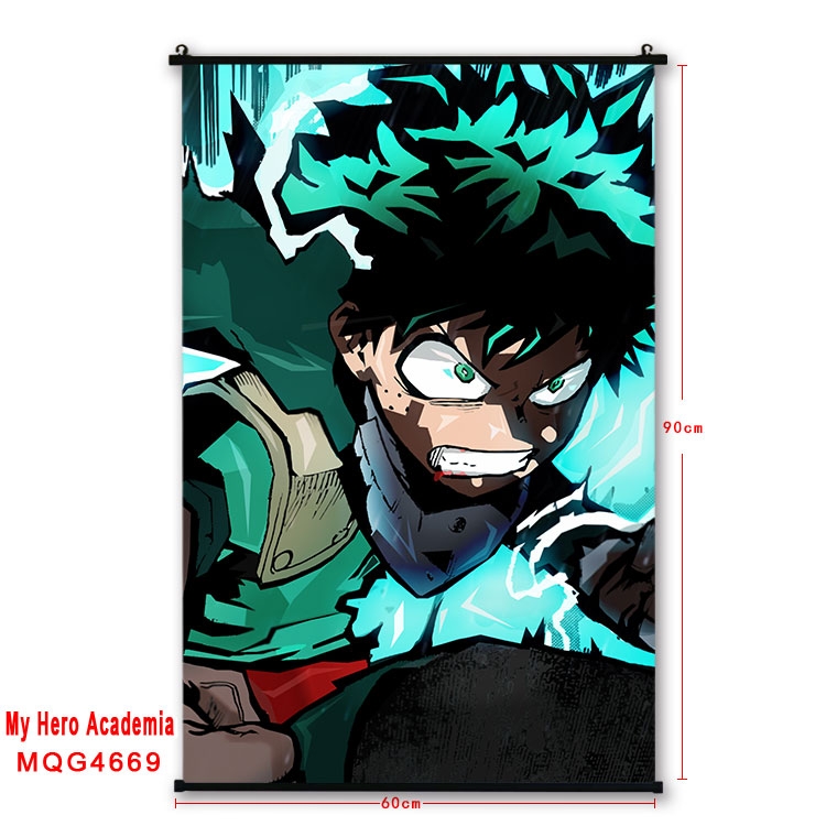 My Hero Academia black Plastic rod Cloth painting Wall Scroll 60X90CM  MQG-4669