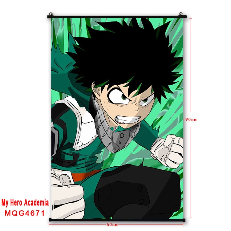 My Hero Academia black Plastic rod Cloth painting Wall Scroll 60X90CM  MQG-4671