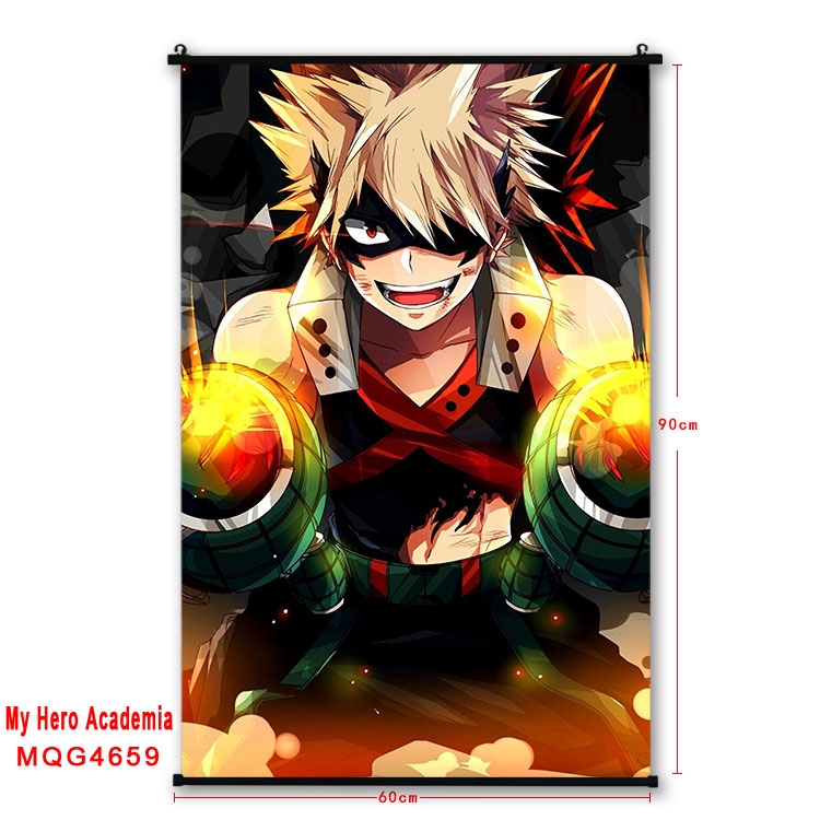 My Hero Academia black Plastic rod Cloth painting Wall Scroll 60X90CM MQG-4659