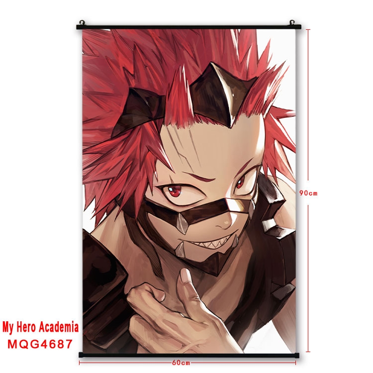 My Hero Academia black Plastic rod Cloth painting Wall Scroll 60X90CM MQG-4687