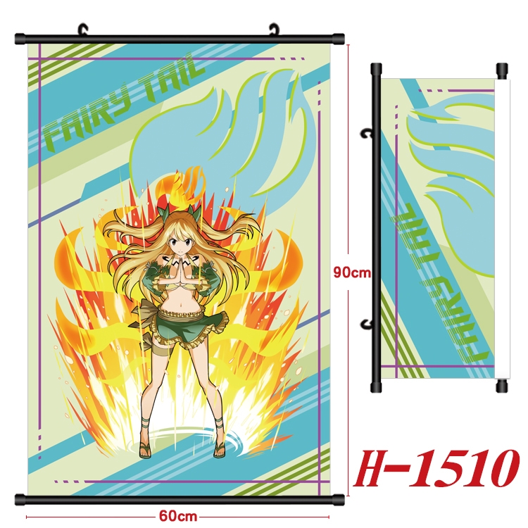 Fairy tail Anime Black Plastic Rod Canvas Painting 60X90CM H-1510