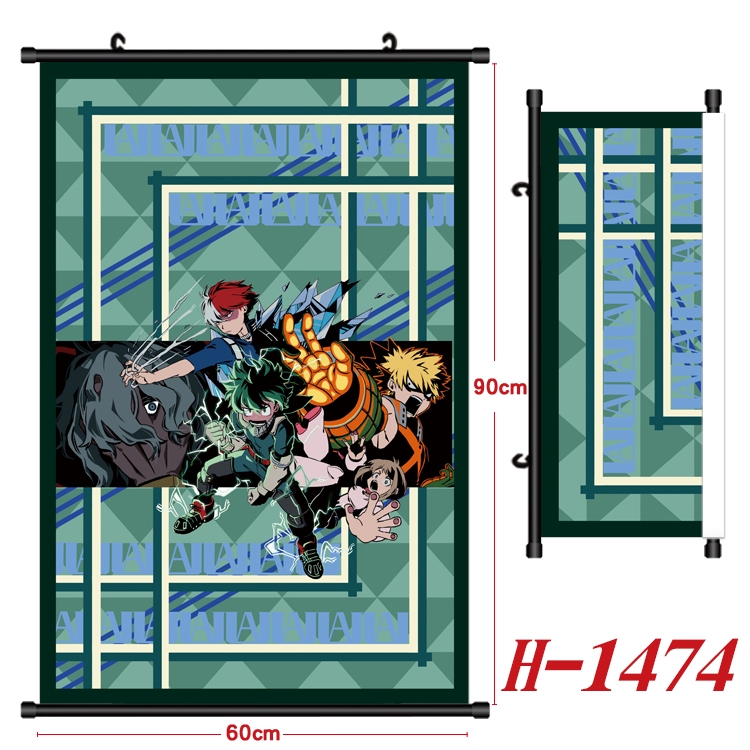 My Hero Academia Anime Black Plastic Rod Canvas Painting 60X90CM H-1474