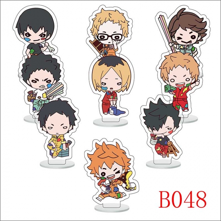 Haikyuu!! Anime Character acrylic Small Standing Plates  Keychain 6cm a set of 9 B048