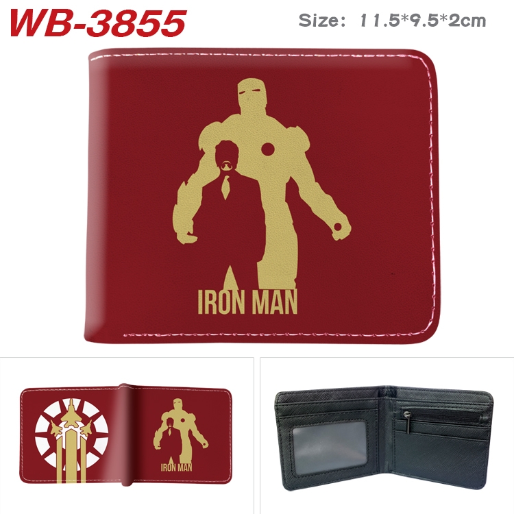 Super hero Anime color book two-fold leather wallet 11.5X9.5X2CM WB-3855A