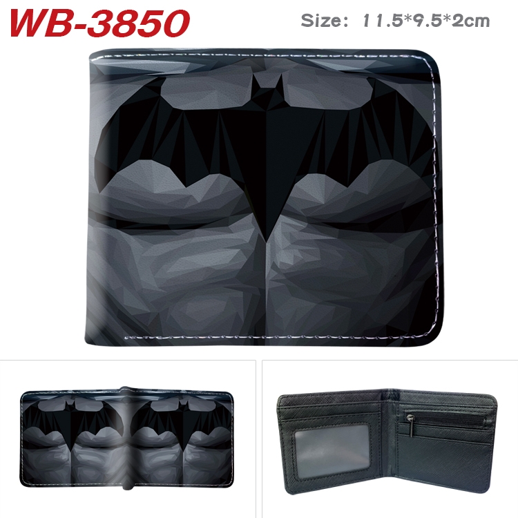 Super hero Anime color book two-fold leather wallet 11.5X9.5X2CM WB-3850A